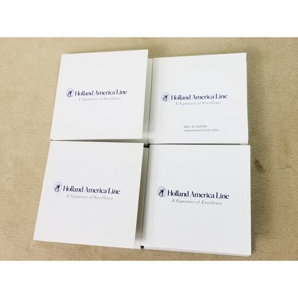 Coaster Holland America Line Ceramic Tile Delft Blue Cork Back New Box Vintage - Picture 10 of 13